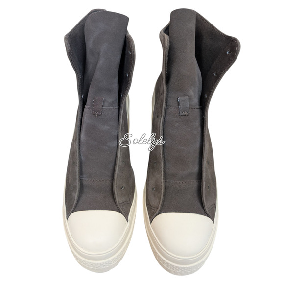 Converse Chuck 70 De Luxe Heel Platform Nubuck Leather Coffee Sneaker Boot 8.5 - Picture 7 of 9